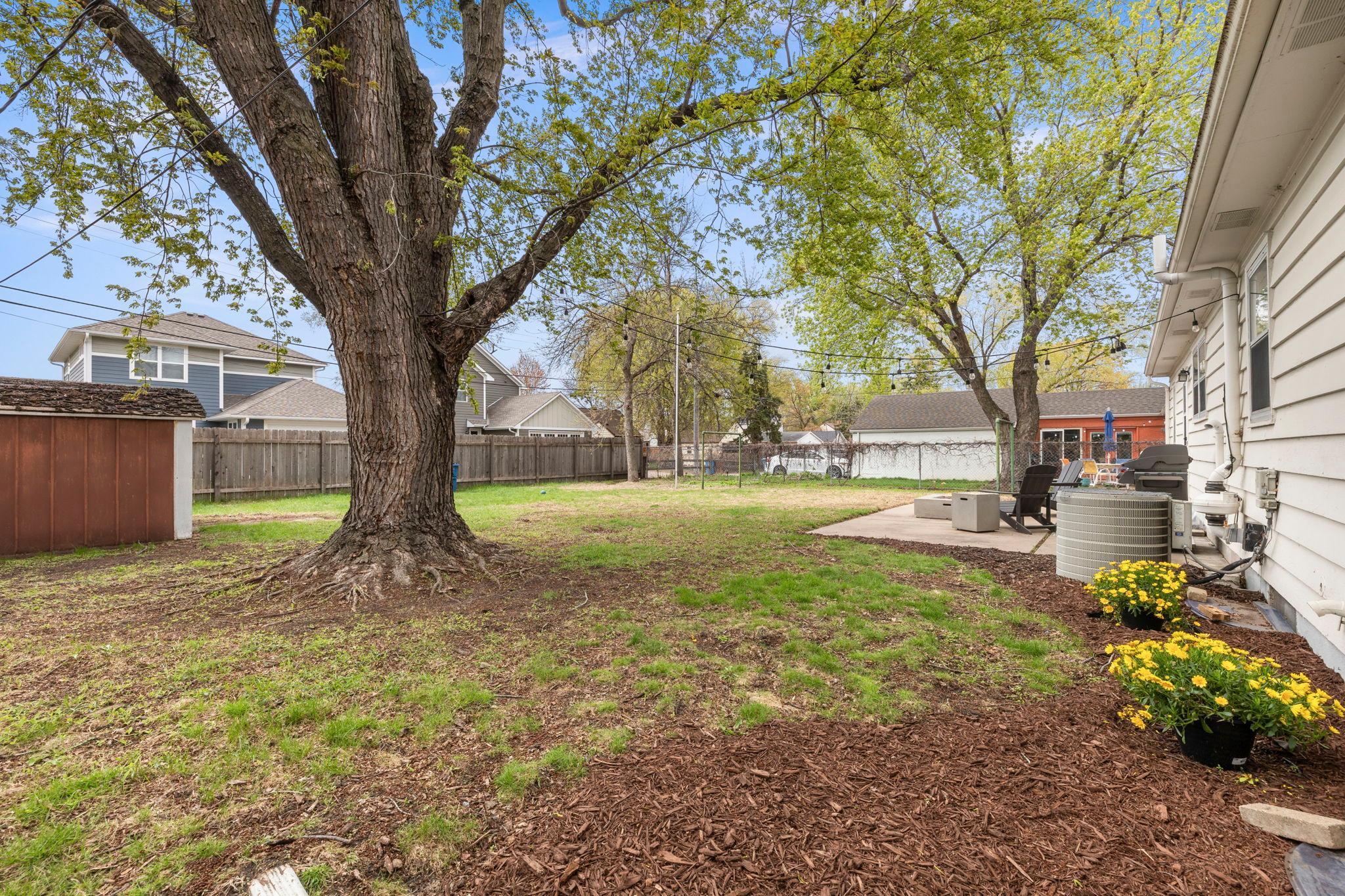 Freshly mulched and ready for spring! Grass fully blooms in May!