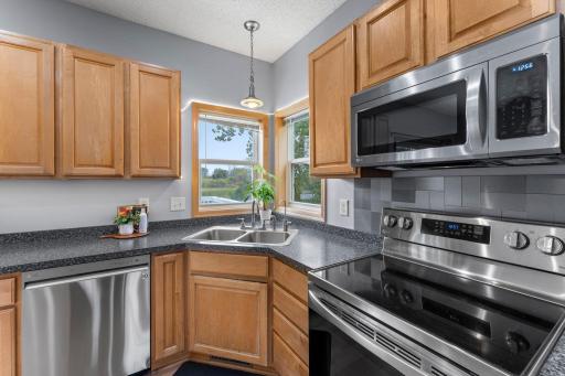 Yay, a corner sink with windows to take in the views!