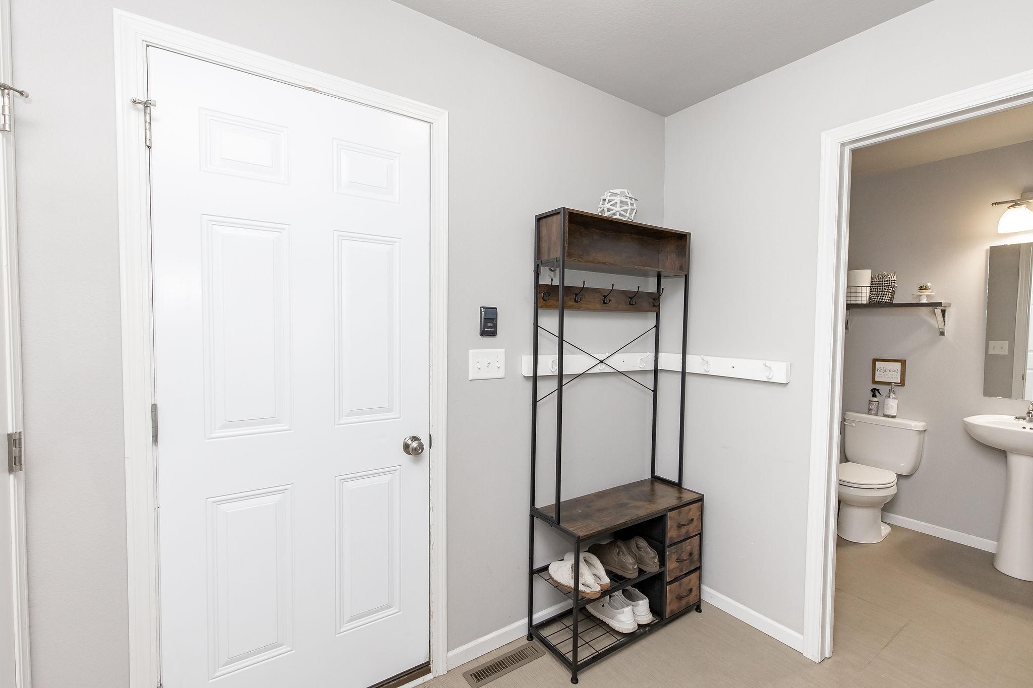 Mudroom off garage
