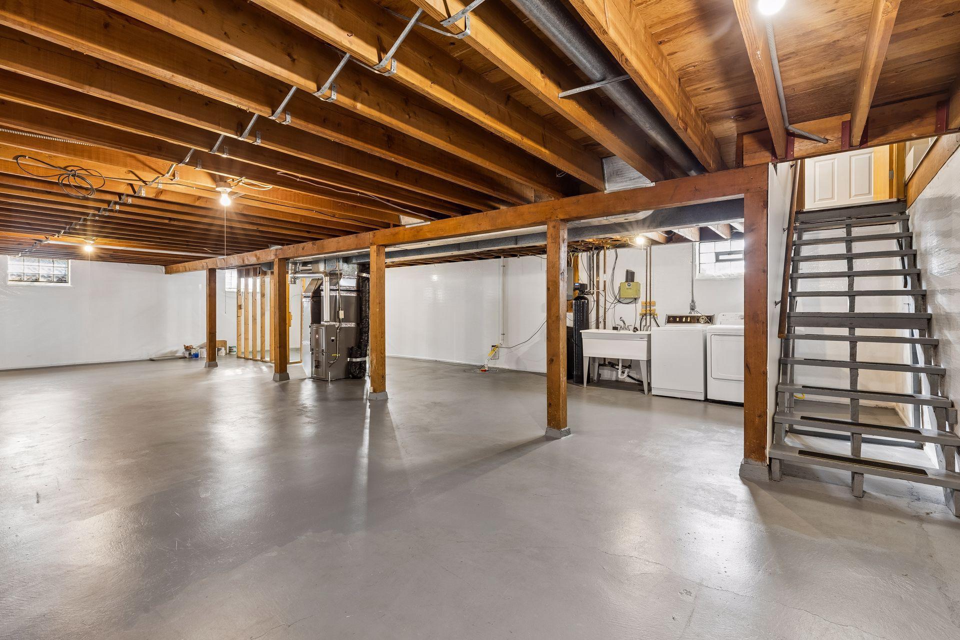 The basement is wide open and a blank slate.