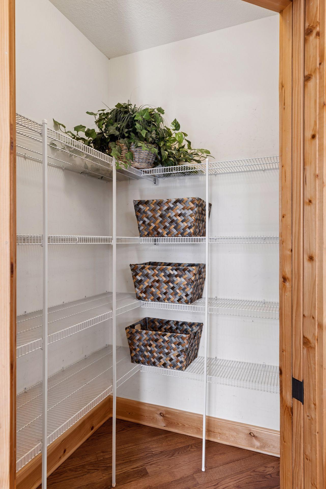 Walk-in pantry providing excellent storage and organization