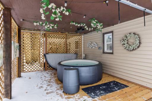 Private hot tub pad (hot tub not included in sale)