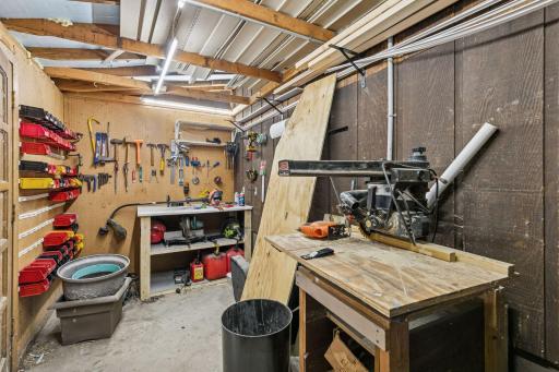 Seller added a shop behind the garage