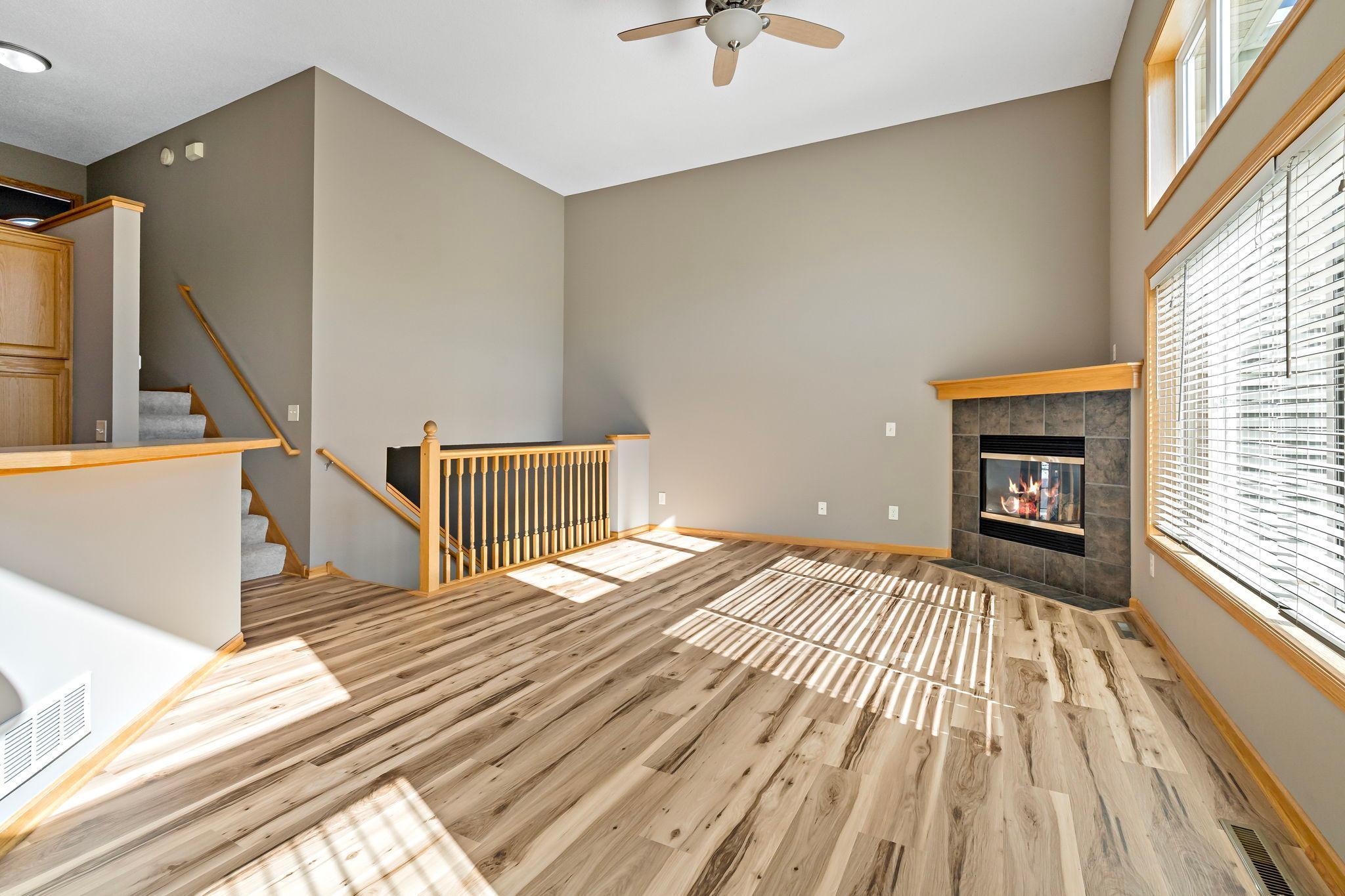 Beautiful corner gas fireplace