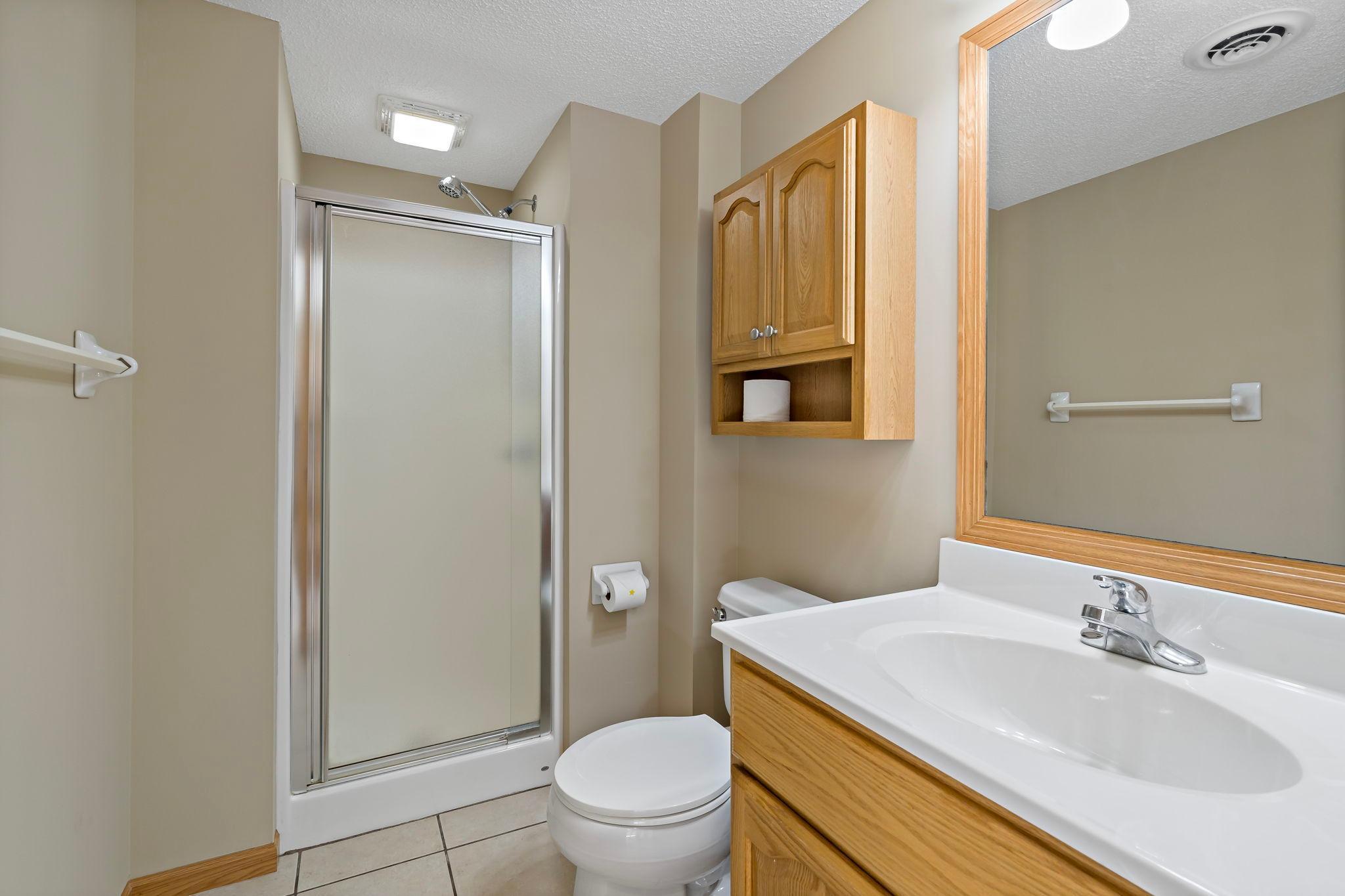 Lower level 3/4 bath