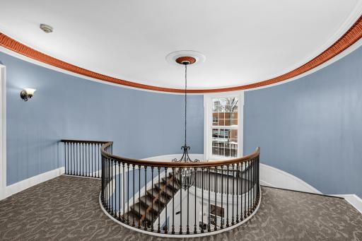 Second floor landing from the main spiral staircase.