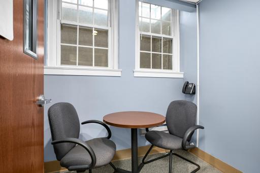 An example of one of the smaller basement offices.