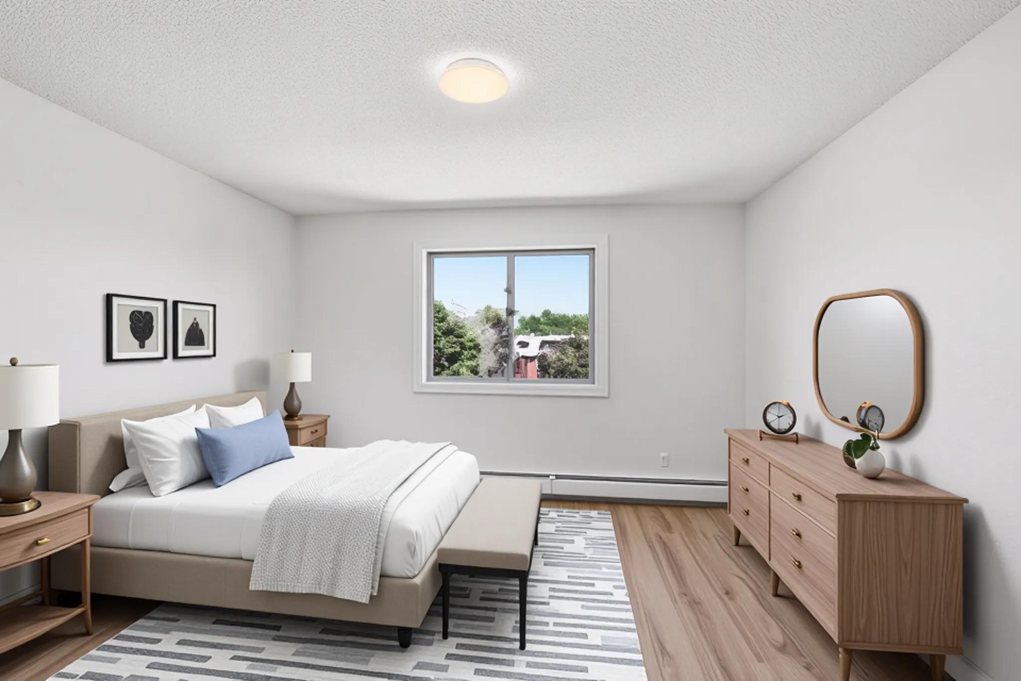 Virtually staged bedroom