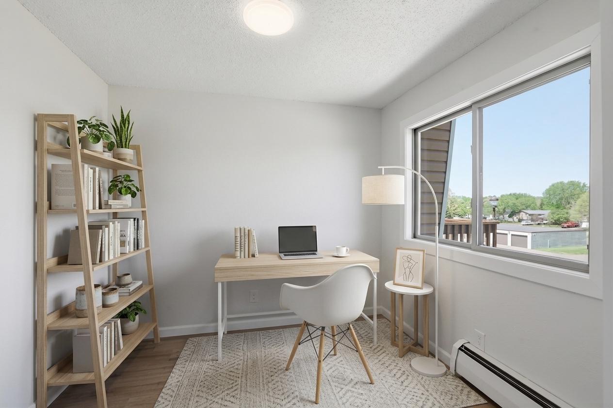 Virtually staged office/den