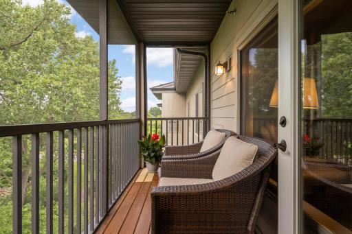 Enjoy the beautiful views of the creek from the private screened deck