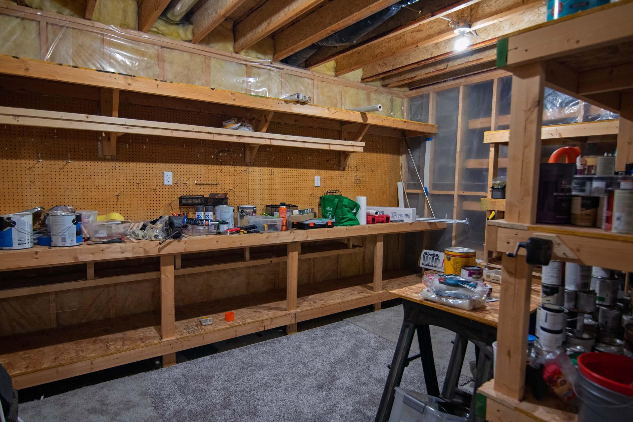 Work shop area in lower level