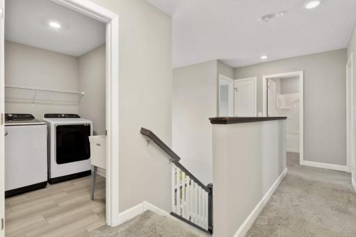 Laundry room is conveniently located upstairs- no more brining laundry baskets up and down