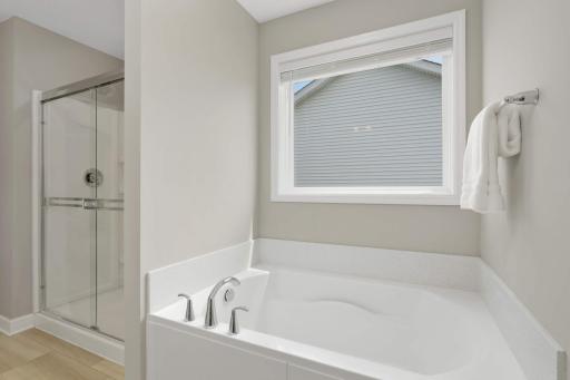 separate walk in shower and soak in tub