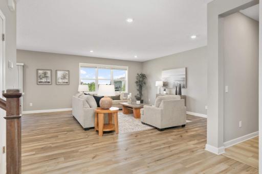 Spacious living room, no carpet!