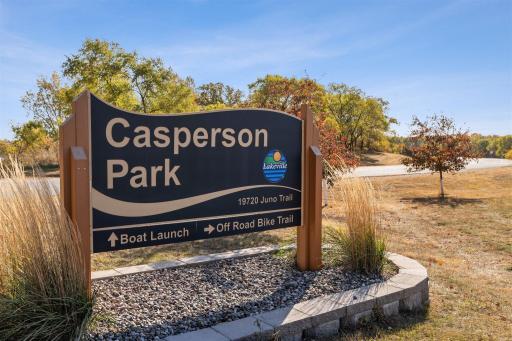 Casperson Park on the shores of Lake Marion features a public boat launch, playground, and off-road bike trail!