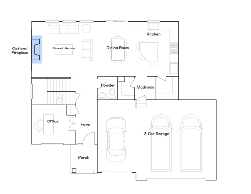 Sinclair main level floorplan.