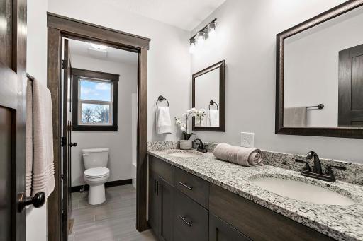 Upper level Full Bathroom with double bowl sink