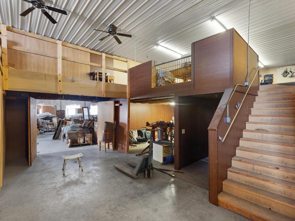 Upstairs area provides additional space