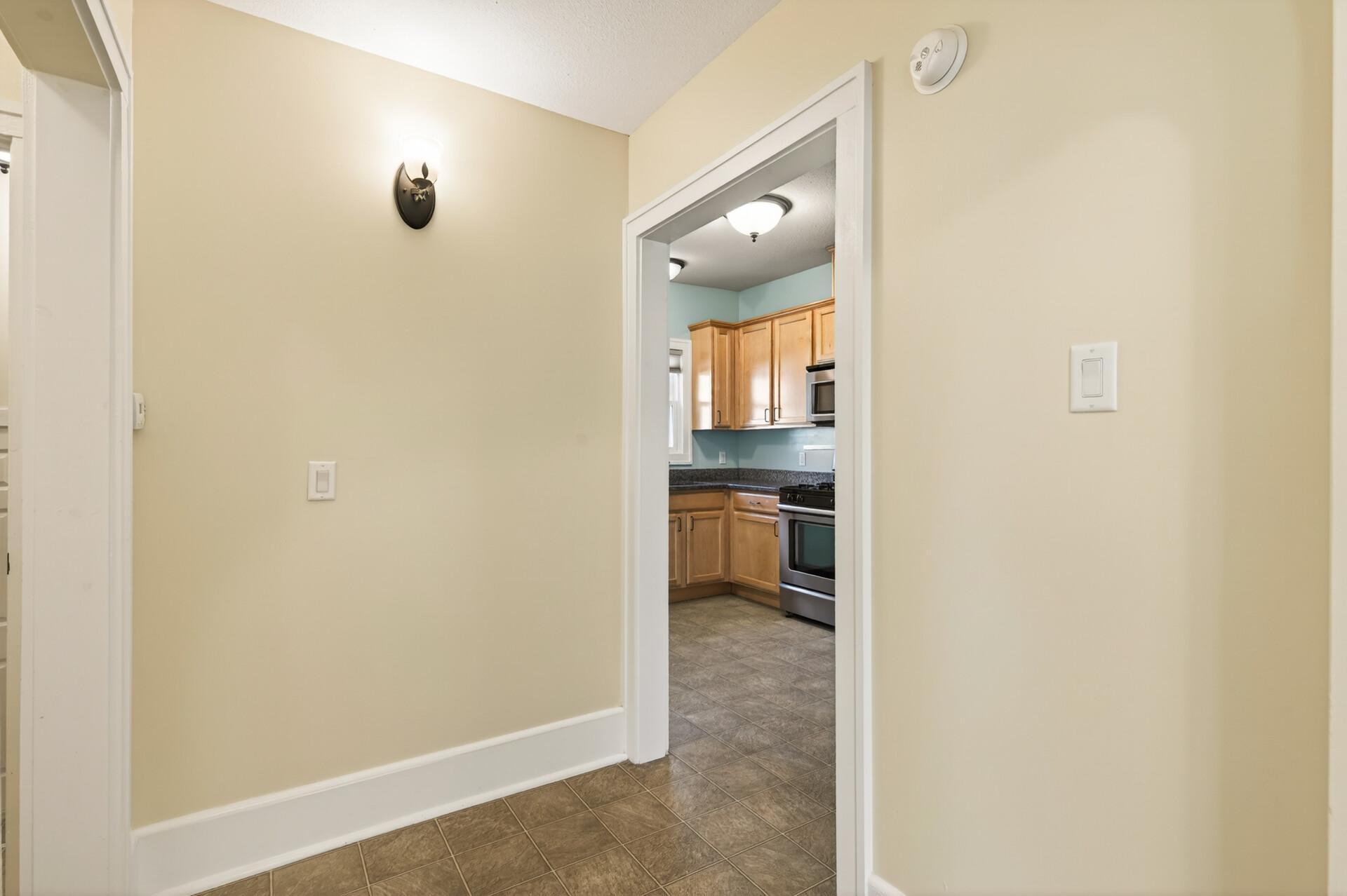 Hallways from Living Room to Kitchen/Bathroom