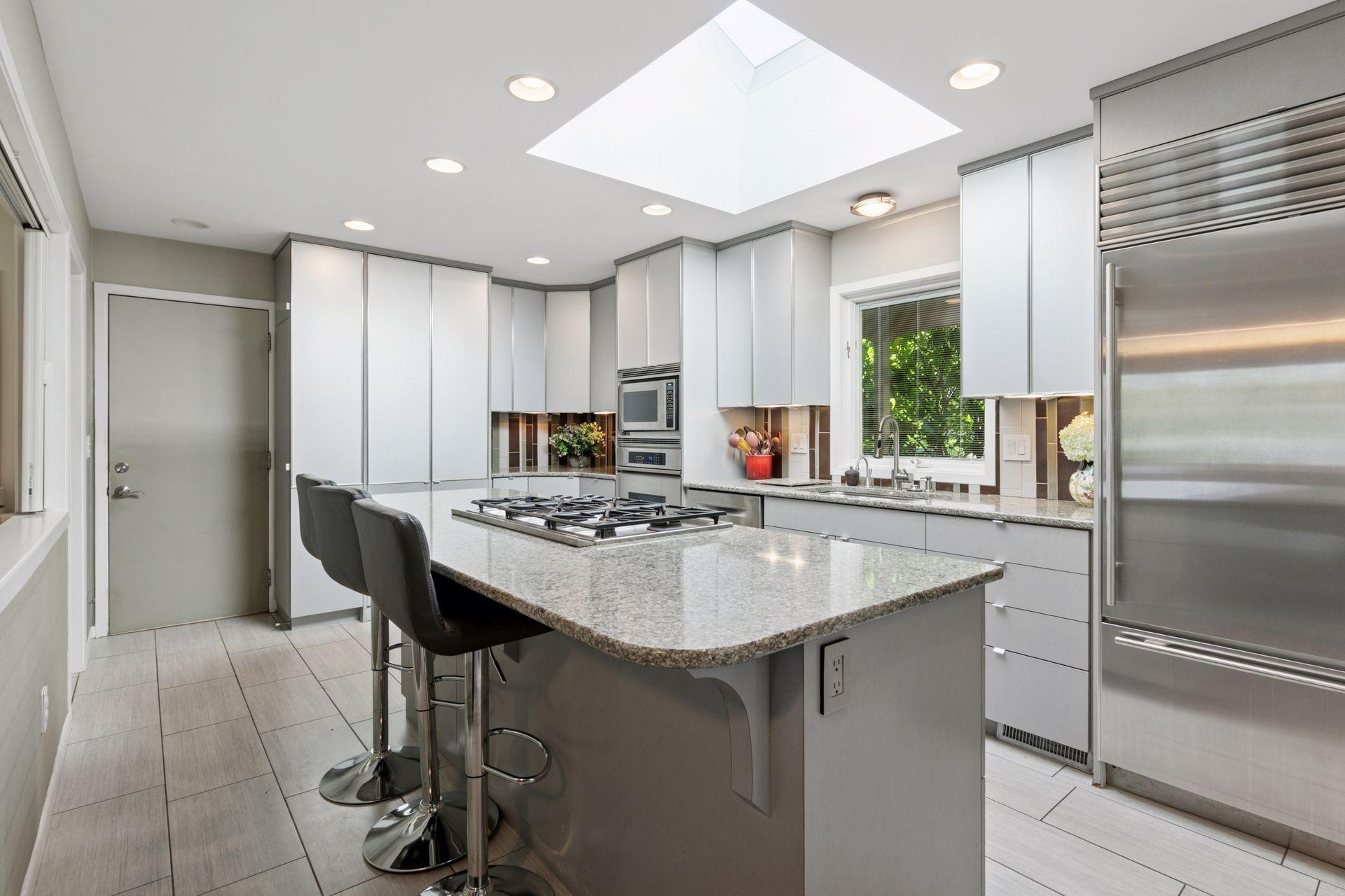 Quartz countertops throughout the kitchen.