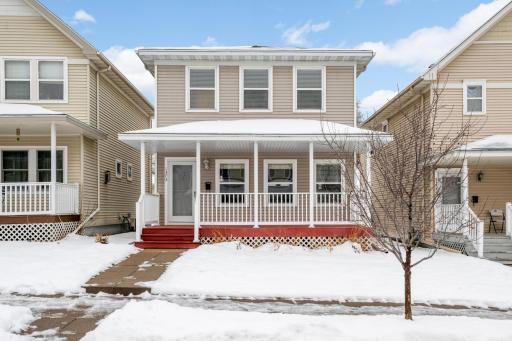 Front of house with large welcoming porch.