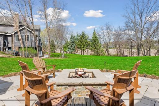 Gather 'round the firepit. There is a sleeve for future natural gas line.
