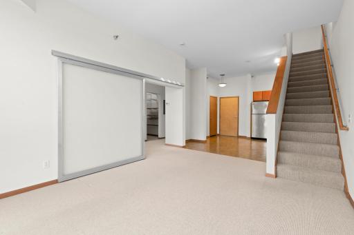 Space for a hutch just past the barn door