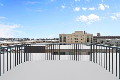 Spacious deck with views towards St Paul