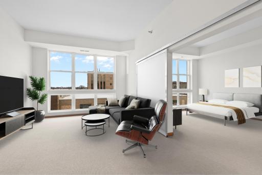 Virtual staging of living room