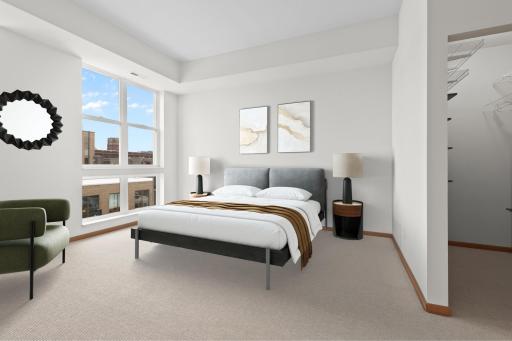 Virtual staging of main bedroom