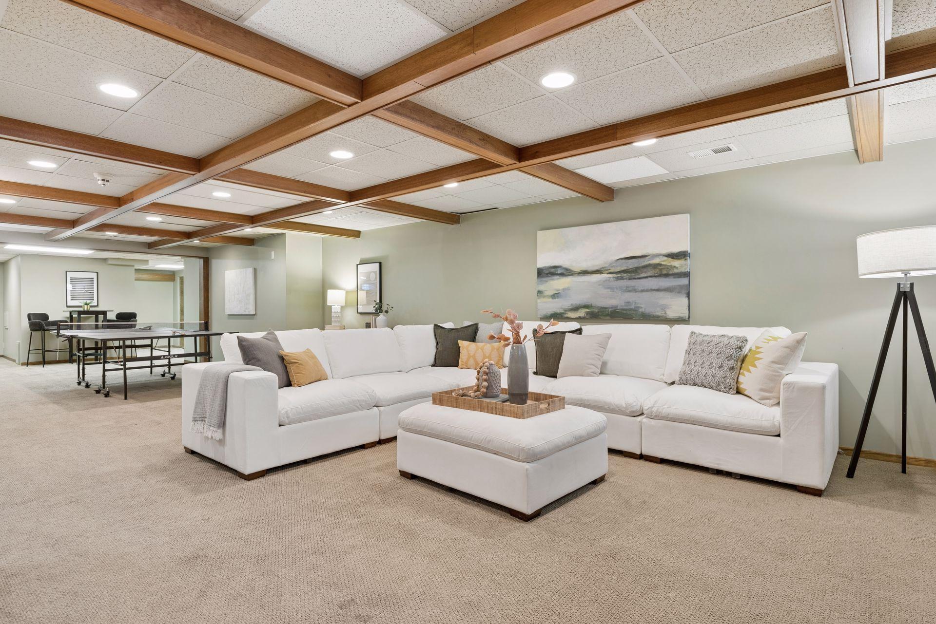 Huge basement floorplan also offers a space for ping pong or pool.