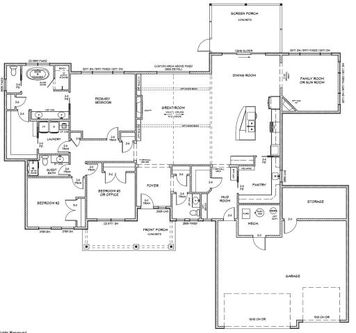 Floor Plan_2688 sq.ft house, 770 sq.ft. garage + 118 sq. ft. storage, 210 sq.ft. screen porch, 184 sq.ft front porch
