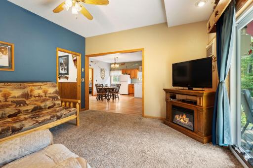 Living room connects to mudroom and dining room