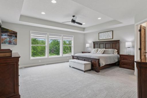 The primary suite is a true retreatâexpansive and peaceful.