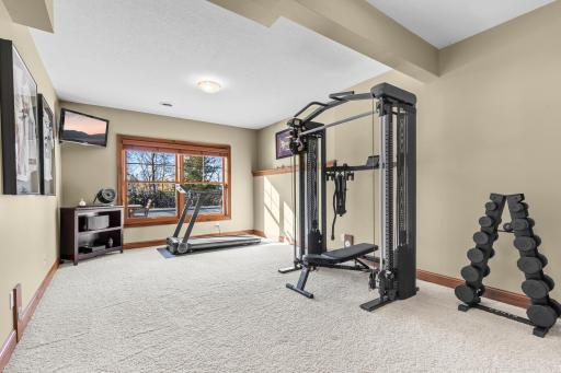 5th bedroom currently used as home workout room.