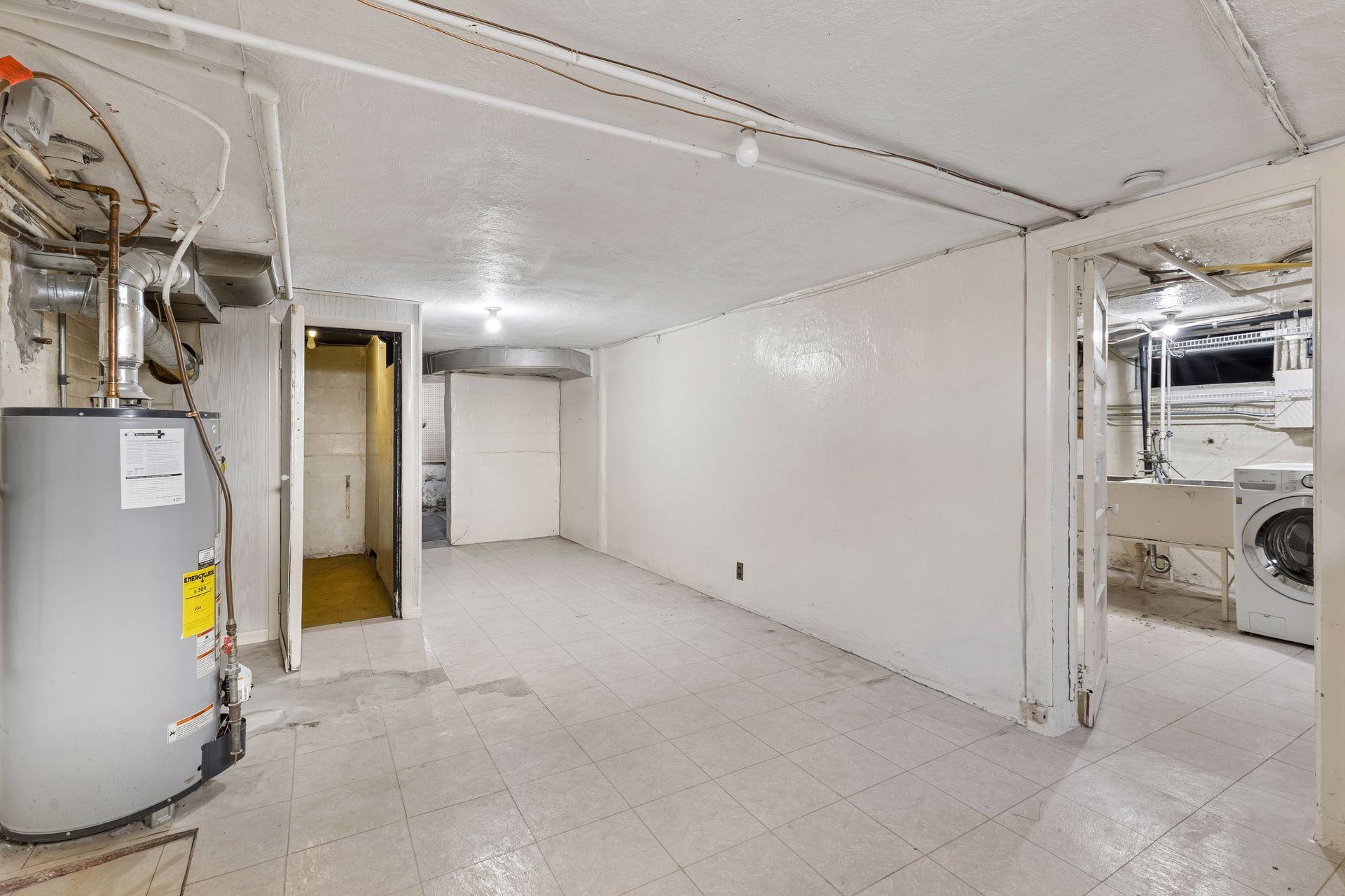 Basement area has ample storage space