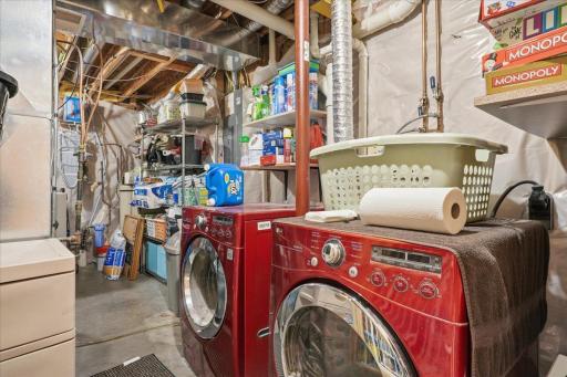 Laundry and storage in the lower level