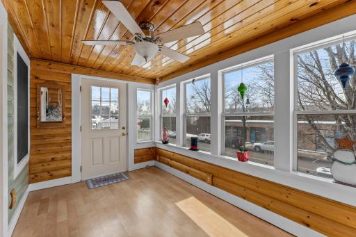 3 season porch with a downtown view