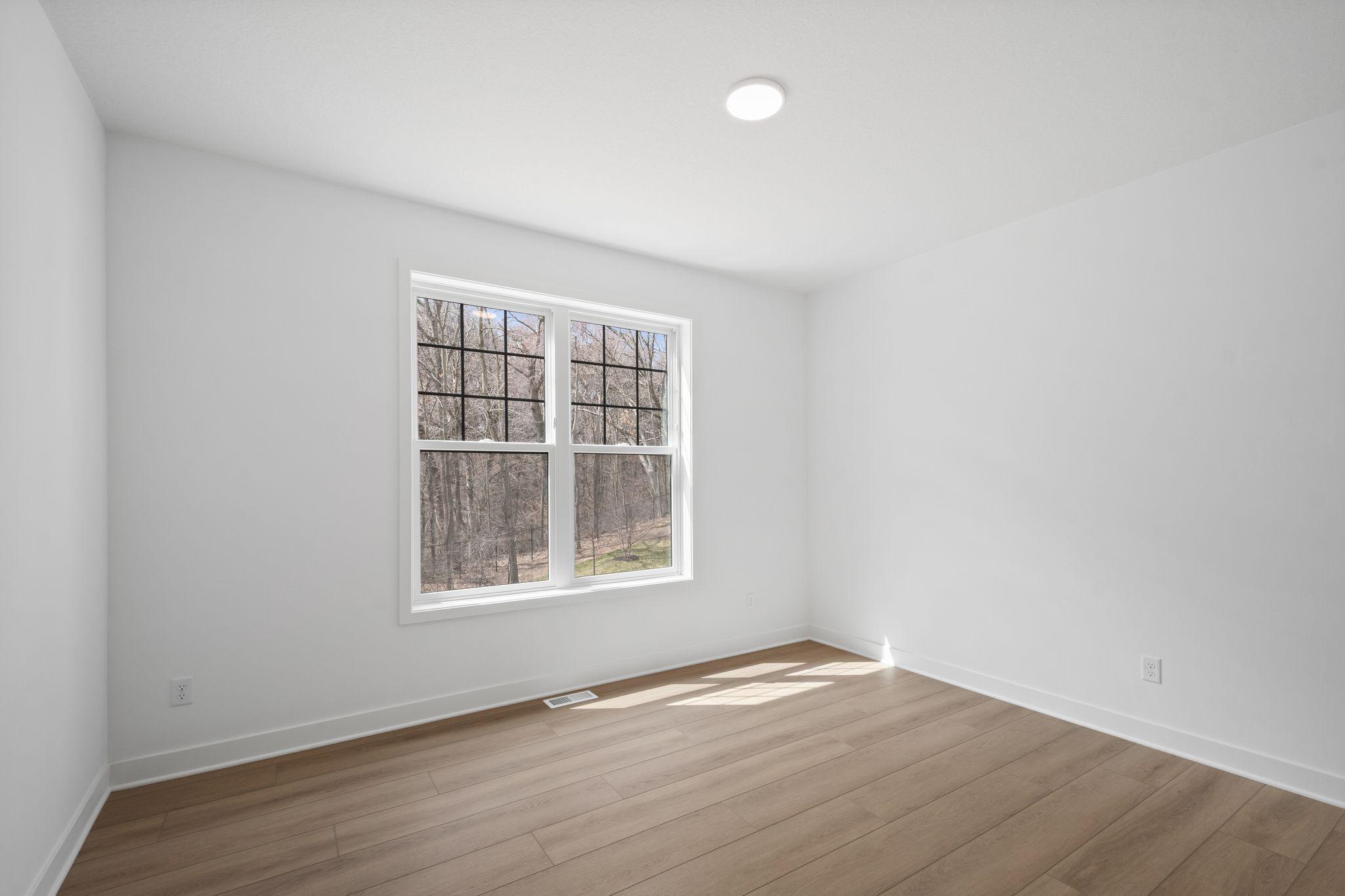 A private office on the first level makes for an ideal home work station.