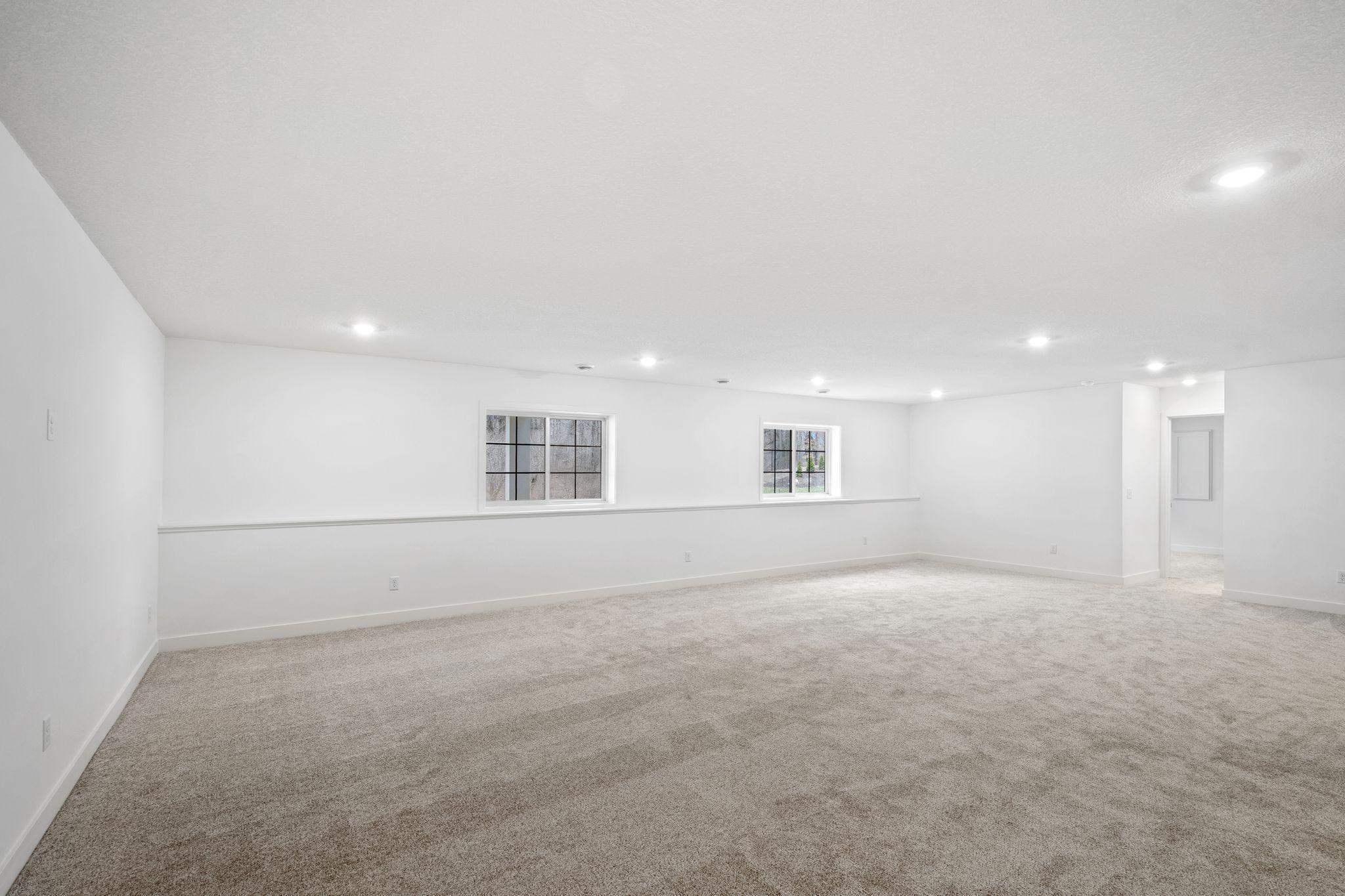 The finished basement offers ample room for entertainment space