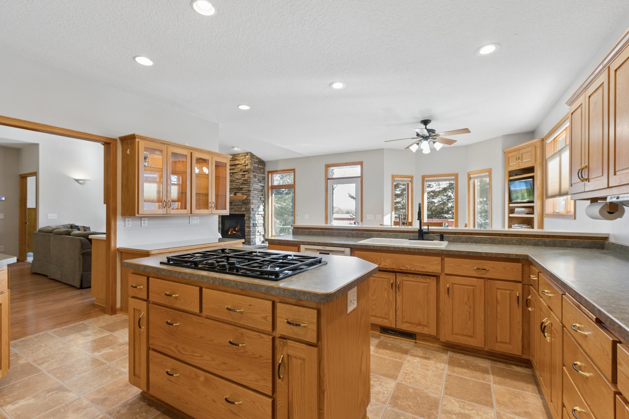The open design of this space allows everyone to enjoy meals at either the breakfast bar or the informal dining room all while being together. Cedar Lake is almost 800 acres with great water clarity and good fishing.