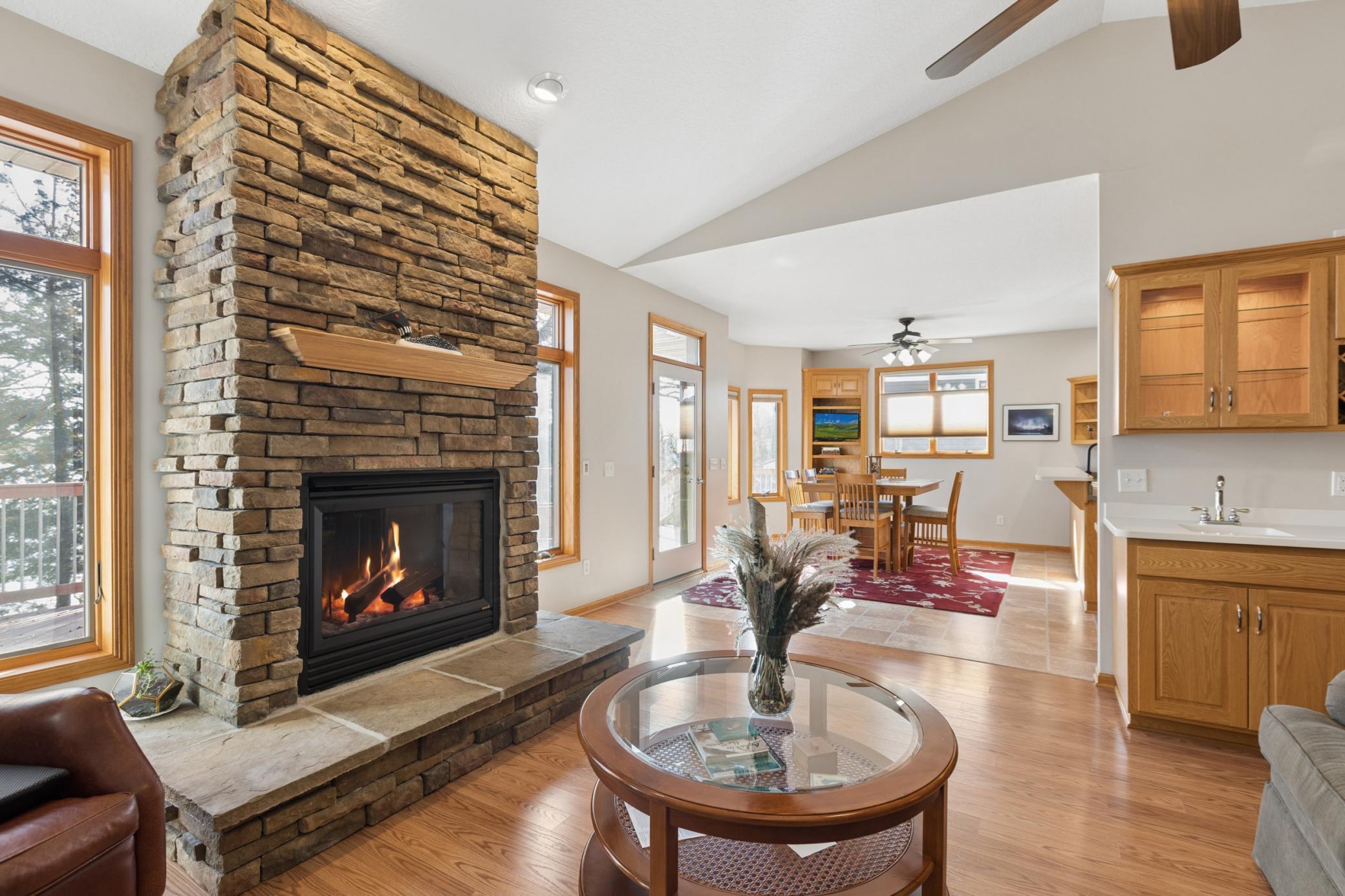 The lakeside den will quickly become one of your favorite places in the home as you enjoy the beauty of all four seasons that Cedar Lake has to offer. The gas fireplace is perfect for those chilly evenings.