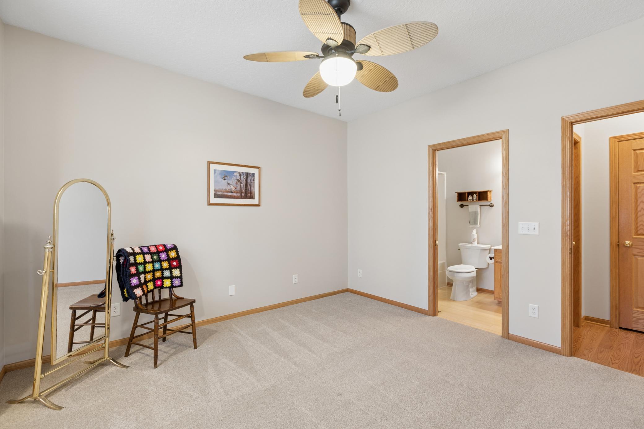 Additional view of the second main floor bedroom with pass-through full bathroom.