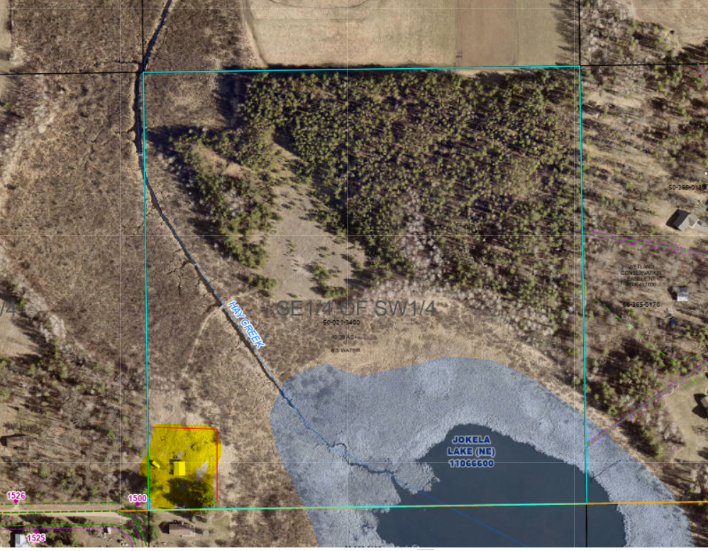 Yellow area is not part of parcel
