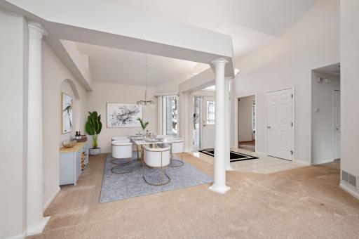 Formal Dining Room - Open to Living Room and Fireplace!