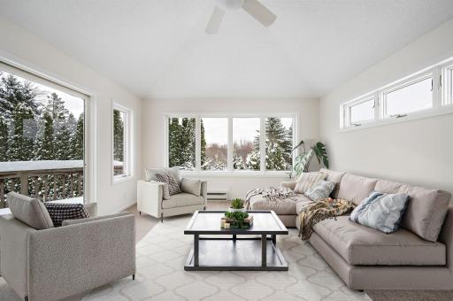 Beautiful Sunroom Addition with vaulted ceiling, access to deck, pool and backyard