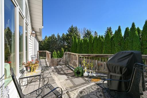 Summer view of Deck that steps down to pool!
