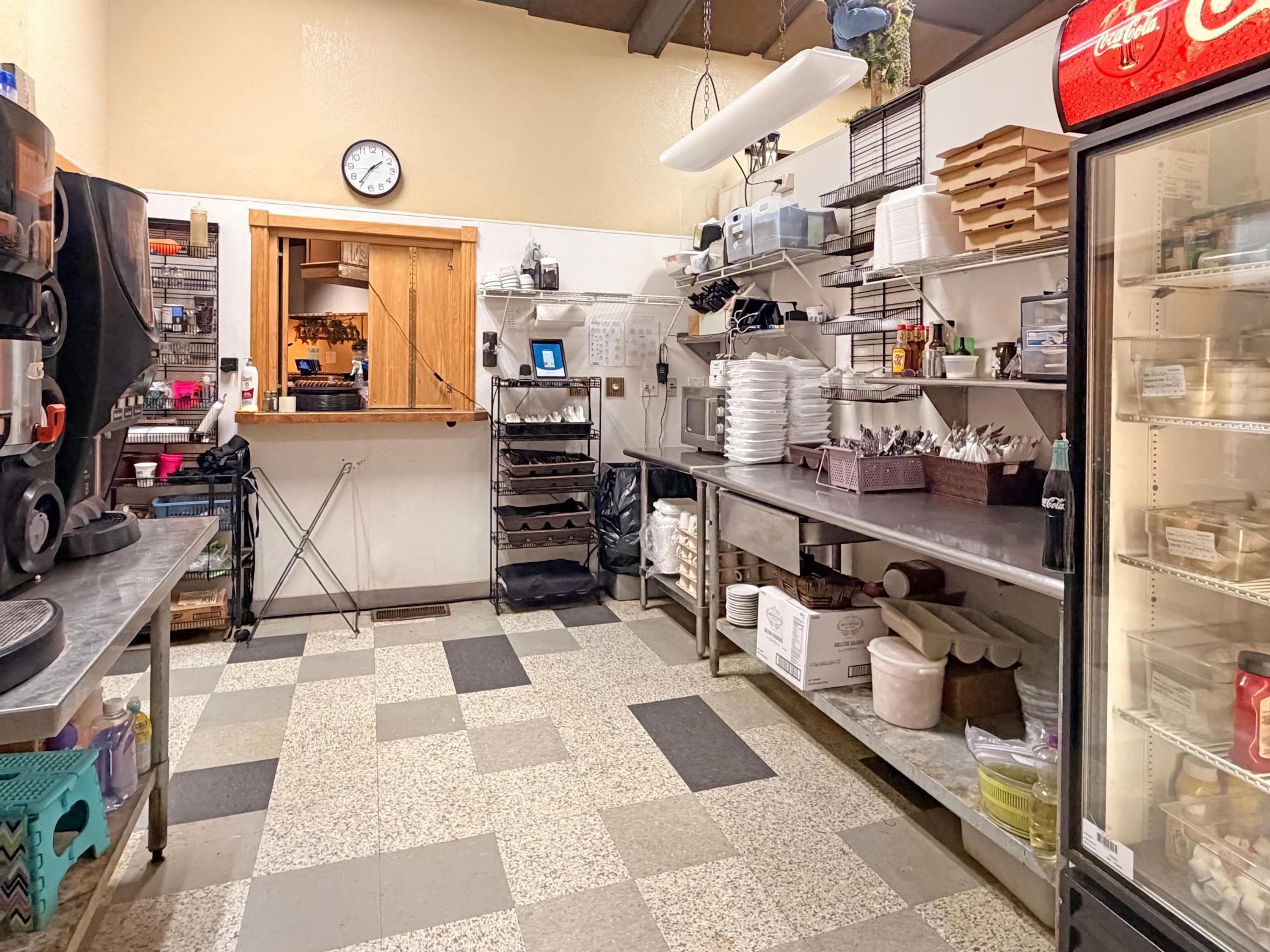 Storage in the kitchen area