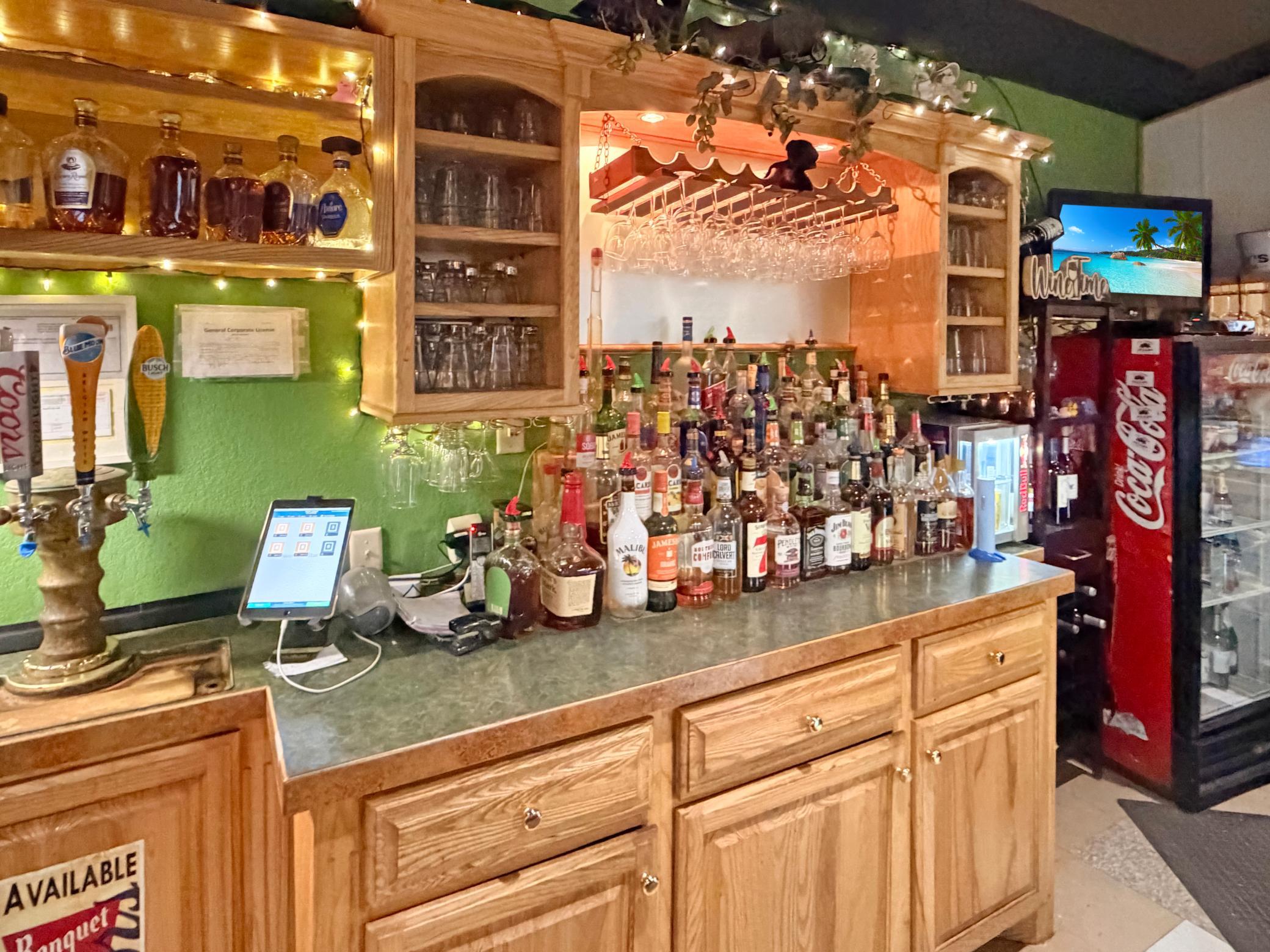 Closer look at the bar area