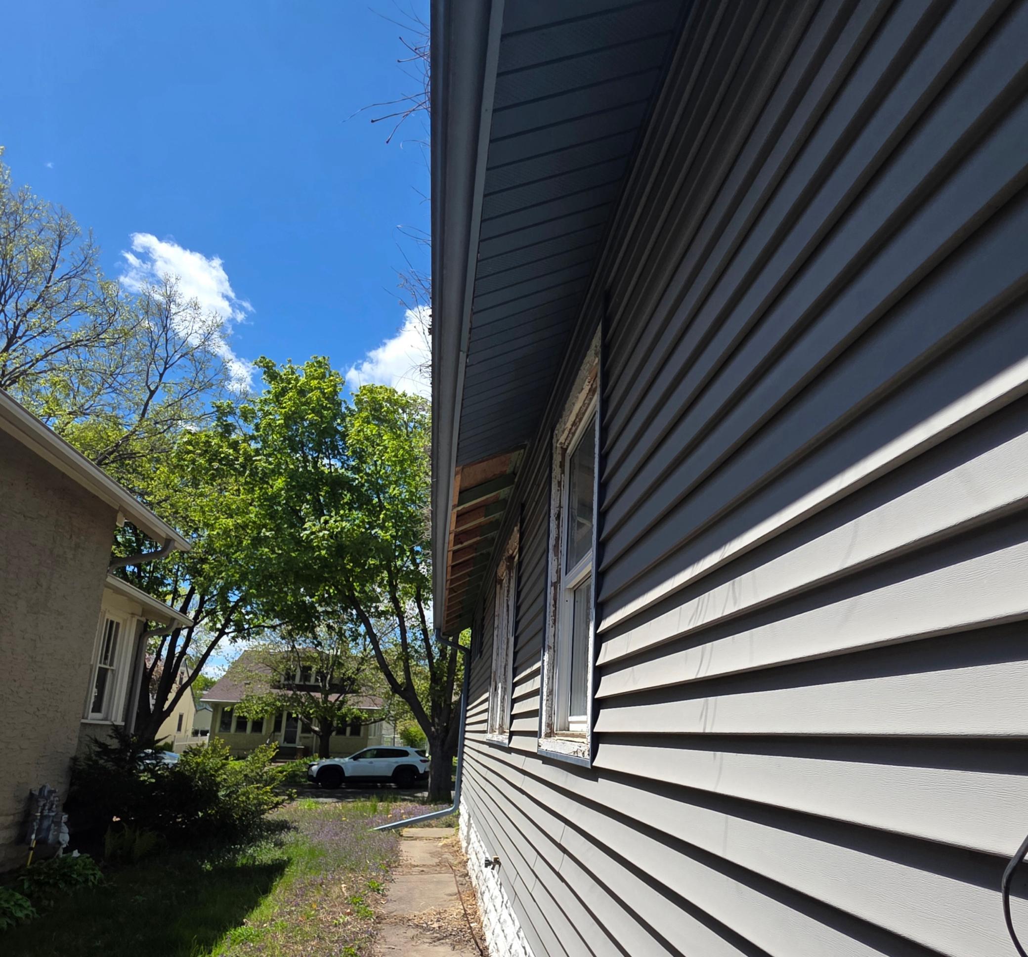 According to city permit, vinyl siding replaced around 2019